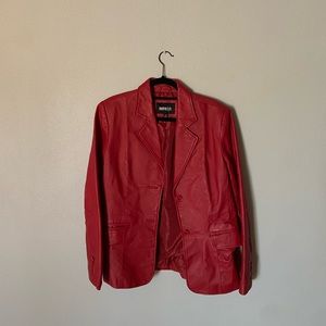 Red Leather Blazer